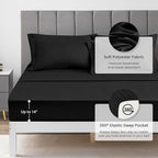 Love's cabin Twin Comforter Set Black, 5 Pieces Twin Bed in a Bag, All Season Bedding Sets with 1 Comforter, 1 Flat Sheet, 1 Fitted Sheet, 1 Pillowcase and 1 Pillow Sham