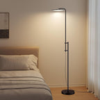 SUNMORY 32W/3000LM Floor Lamps, Super Bright LED Standing Lamp with Remote Control, Adjustable Tall Lamp with 350°Rotating Head, Modern Dimmable Torchiere Corner Lamp for Living Room, Bedroom, Office