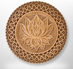 Multilayer Wooden Mandala Wall Art | Handcrafted 8-Layered Bohemian Hanging Decoration for Home, Bedroom, Living Room, Meditation & Spiritual Spaces | Classic Wooden Mandala Wall Hanging Decor