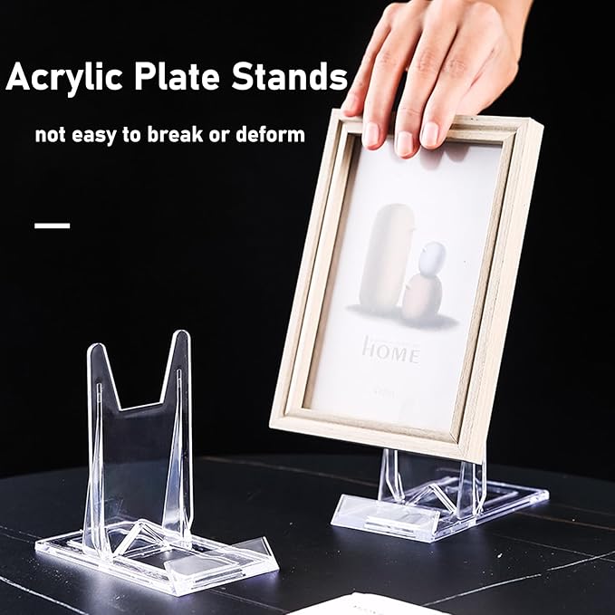 10 Pack Acrylic Book Stand for Display Adjustable Comic Book Holder Stand Portable Clear Easel for Displaying Picture, Sports Cards, Postcard, Magazine, Artworks