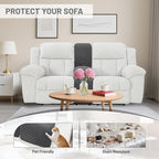 Reclining Sectional Couch Covers Velvet L Shape Recliner Sofa Middle Console Cover for Dogs Pets Washable Anti Slip 1 Additional Recliner Center Console Slipcovers (1 Console, Dark Gray)
