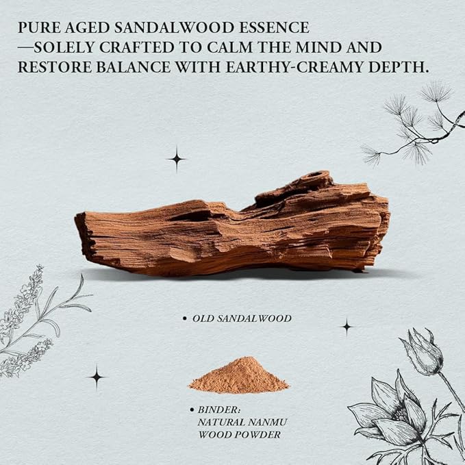 Premium Sandalwood Incense Sticks - Soothing Natural Aroma for Yoga, Meditation & Relaxation - Great for New Year Gift & Home Fragrance