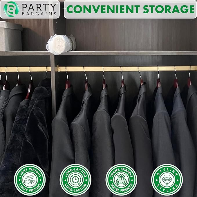 Party Bargains 40x25 Inch Clear Plastic Garment Bags, 100 Pack