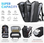 Vacuum Seal Travel Backpack, Expandable Vacpack Backpack with Vaccum Compression System, Water Ressistant 17.3 Inch Laptop Backpack with USB Charging Port-Vacuum Pump Included