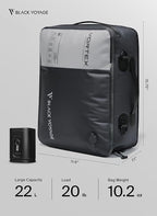 Black Voyage Reusable Vacuum Compression Travel Bag for Carry-On Suitcase and Backpack, Recycled IP67 Waterproof Space Saver Vacpack (1-Pack, 21L - Pump Included)