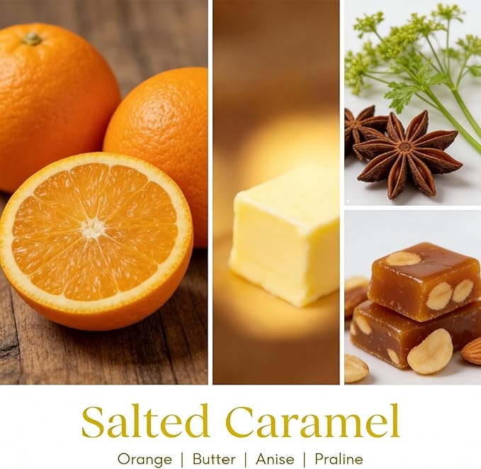 HomeLights Soy Wax Candles for Home Scented, 4-Wick Candles in Salted Caramel Scented, Rustic Modern Aromatherapy Candles Gift for Parties, Relaxing, 18oz
