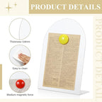 Shimeyao 2 Pcs Magnetic Bulletin Board for Tabletops with 8 Magnets Memo Display Easel Stand for Home Office School Kitchen Table Supplies (White, 10 x 7 Inch, Arched)
