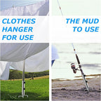 Beach Umbrella Sand Anchor with 4 Legs, Removable & Adjustable Heavy Duty Metal Sun Holder, Outdoor Umbrella Stand Steel Anchor for Beach Grass Sand