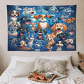 VUMIVI Cartoon Dog Tapestry Cute Puppy Pet Lovers Animal Theme Colorful Illustration Tapestry Wall Hanging for Living Room Bedroom Dorm Classroom Aesthetic Decor W60xL40in