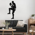 SIGNLEADER Metal Wall Art Decor - Baseball Pitcher Sport Minimalist Modern Abstract Wall Sculpture Hanging Home Decoration for Living Room, Bedroom, Bathroom, Kitchen, Studio, Outdoor - 36" Black