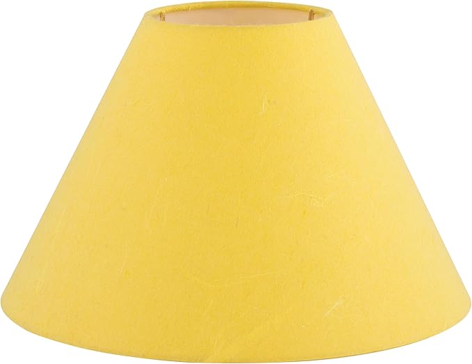 Aspen Creative 56045, Hardback Empire Transitional UNO Shade in Golden Yellow Washi Paper, 4" Top x 10" Bottom x 7" Slant, Slip UNO 36mm Table Lamp
