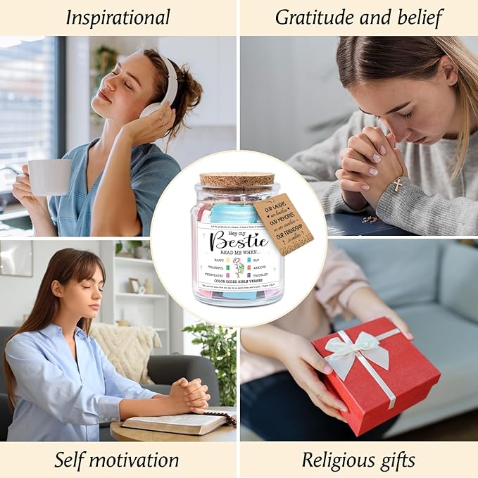 NewEleven Galentines Day Gifts For Best Friend Women - Birthday Presents, Bestie Gifts For Her, Him - Inspirational Gift, Christian Present From Friends - Bible Verse Jar