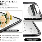 ANDY STAR Hand-Forged Black Bathroom Mirrors for Wall, 24x36 Inch Vintage Solid Steel Metal Frame Bathroom Vanity Mirror, Antique Rounded Rectangle Wall Mirror, Hangs Horizontally or Vertically