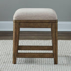 Liberty Furniture Carolina Park Alt 3 Piece Set for Living Room - Console Table, 2 Stools - Amber Brown Oak