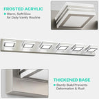 SOLFART Modern LED Vanity Lights Fixtures: 6 Lights Acrylic LED Brushed Nickel Vanity Lights for Bathroom 39inch