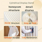 5Pcs Cylinder Display Stand - Foldable Paper Pedestal with Square Acrylic Plate for Shoes & Handbags, Retail Store, Boutique, Home & Wedding Decor, Party Events