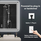 28“ x 36” LED Bathroom Mirror Fogless LED Mirror for Bathroom Dimmable 3 Colors Lights Smart Vanity Mirror Touch Sensor Home Decor Wall Mounted Horizontal/Vertical