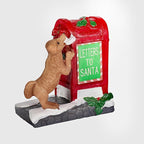 NINIPAPA Christmas Village Accessories Santa's Mailbox Villages Sets for Christmas Decoration Cute Doggy Letter to Santa Resin Christmas Ornaments