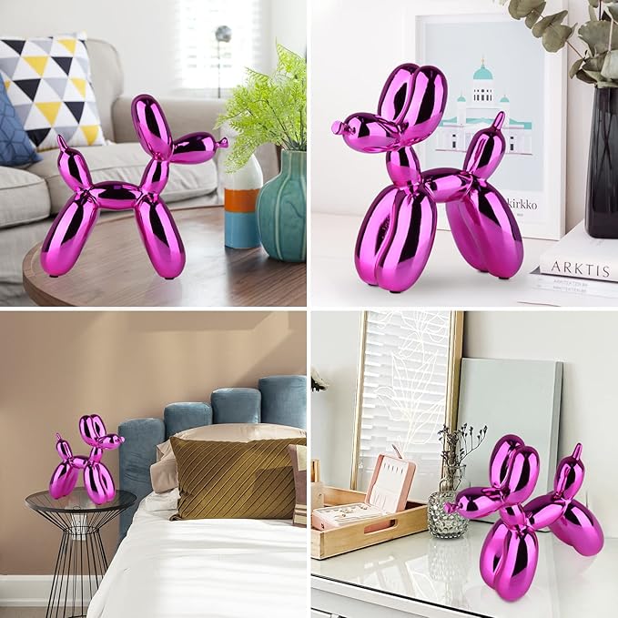 Red Balloon Dog Decor,Balloon Animal Decor,Shelf Decor Preppy Room Decor,Cute Statue Home Decor, Bedroom Modern Sculpture Desk Decor,Office Gold Decorations Small Figurines