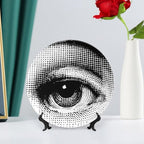 Lina Cavalieri Plate, Wall Decorative Plate, Mysterious Face Plate Wall Hanging Decoration,Including Bracket and Special Spring Hook, 8inch, Style5