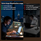 Smart Desk Lamp with Dual USB Charging (Type-C/USB-A) & 2 AC Outlets, Digital Clock, Temperature Display, 5 Color Modes, 5 Brightness, Adjustable - for Office, Bedroom, Dorm Room, Study
