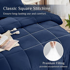 JOLLYVOGUE Full Comforter Set, Ultra-Soft Bed in a Bag Full Size 7 Pieces, Oeko-TEX Certified Bedding Set with Down Alternative Comforter, Sheets, Pillowcases & Shams, Navy