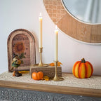 Sziqiqi Gold Candlestick Candle Holder - Taper Candles Holder for Table Centerpiece Metal Candle Holders for Wedding Anniversary Decorative Candle Stands for Advent Shabbat