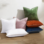 decorUhome Spring Chenille Soft Cozy Throw Pillow Covers 12x20 Set of 2, Modern Farmhouse Boho Velvet Decorative Pillow Cases with Stitched Edge for Couch Sofa Bed Home Decor, White