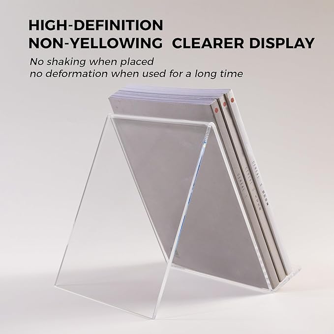 Acrylic Book Stand, Book Display Holder 6 x 8, Clear Acrylic Display Easel Transparent Display Stand Holder Tablet Holder for Album, CD, Magazine, Picture, Plate, Artworks, Phone, Tablet