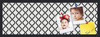 PinPix 36x12 Inch Cork Bulletin Board. This Decorative Framed Pin Board Comes with Black and White Waves Design and a Satin Black Frame. Ideal for Home Office Decor or Message Board (PinPix-194)