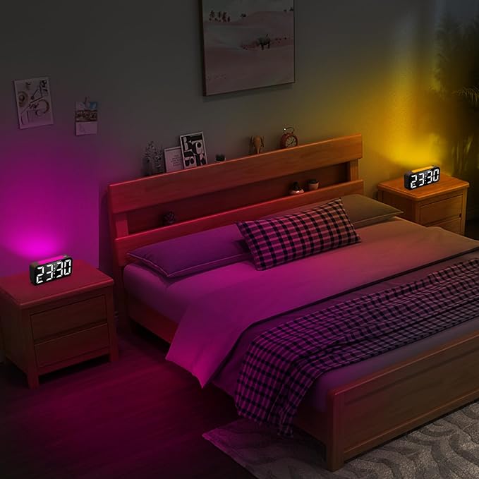 Loud Alarm Clocks for Bedrooms Heavy Sleepers, Digital Clock with Night Light, Large Display, Dual Alarm, Snooze, Dimmable Bedside Alarm Clock for Kids Teens Boys Girls