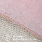 decorUhome Chenille Soft Cozy Throw Pillow Covers 24x24 Set of 2 Modern Farmhouse Boho Velvet Decorative Euro Sham Pillow Cases with Stitched Edge for Couch Sofa Bed Home Valentines Decor, Blush Pink