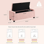 SUNWAVE Storage Ottoman Bench, Linen Fabric End of Bed Storage Bench with Button Tufted, Safety Hinge Lid, Large Ottoman for Bedroom, Living Room & Entryway