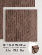 Fluxynara Large Felt Bulletin Board,Cork Board Alternative 70.87'' x 47.24'' Art Acoustical Wall Panels-6 Pack with 60 Adhesive Tabs,for Recording Studio/Home Offices-Walnut/Artistic