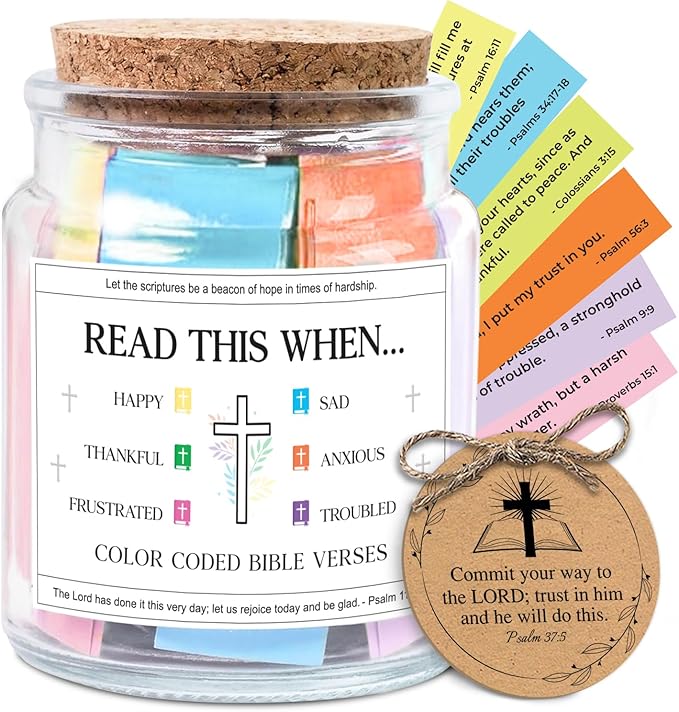 NewEleven Valentines Day Gifts For Women - Christian Gifts For Her, Friends - Thanksgiving Gift, Inspirational, Birthday Gift From Bestie, Family, Coworker - Bible Verse Jar