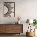 SIGNLEADER Metal Wall Art Decor Shining Sun Minimalist Modern Abstract Wall Sculpture Hangings Home Decoration for Living Room, Bedroom, Bathroom, Kitchen, Outdoor - 30" Bronze