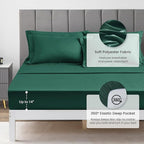 Love's cabin King Size Comforter Set Dark Green, 7 Pieces King Bed in a Bag, All Season Bedding Sets with 1 Comforter, 1 Flat Sheet, 1 Fitted Sheet, 2 Pillowcase and 2 Pillow Sham