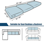 100% Waterproof Couch Cushion Covers, Replacement Sofa Cushion Covers, Stretch Individual Sofa Seat Cushion Slipcovers Furniture Protector for Kids Pets (3-Piece Sofa Cushion Cover, Chocolate)