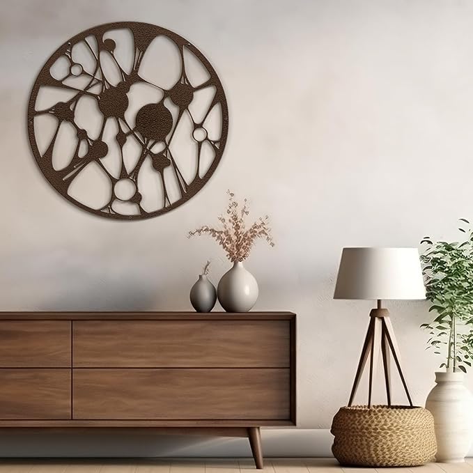 SIGNLEADER Metal Wall Art Decor Abstract Geometric Minimalist Modern Abstract Wall Sculpture Hangings Home Decoration for Living Room, Bedroom, Bathroom, Kitchen, Outdoor - 24" Bronze