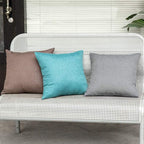 MIULEE Pack of 2 Decorative Outdoor Solid Waterproof Throw Pillow Covers Faux Linen Garden Farmhouse Coastal Cushion Cases for Summer Patio Tent Balcony Couch Sofa 16x16 Inch Turquoise