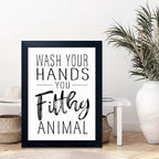 Bathroom Decor Wall Art Black and White Bathroom Decor Signs Print Framed Guest Toilet Art Kid's Washroom Artwork