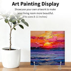 Iron Plate Stands for Display, Foldable Book Holder & Easel Stand for Sign, Versatile Poster Stand and Small Plate Stand for Home Decor, Art, Photo Frame, Card, Crystal Display (Silver, 8 inch (4Pcs))