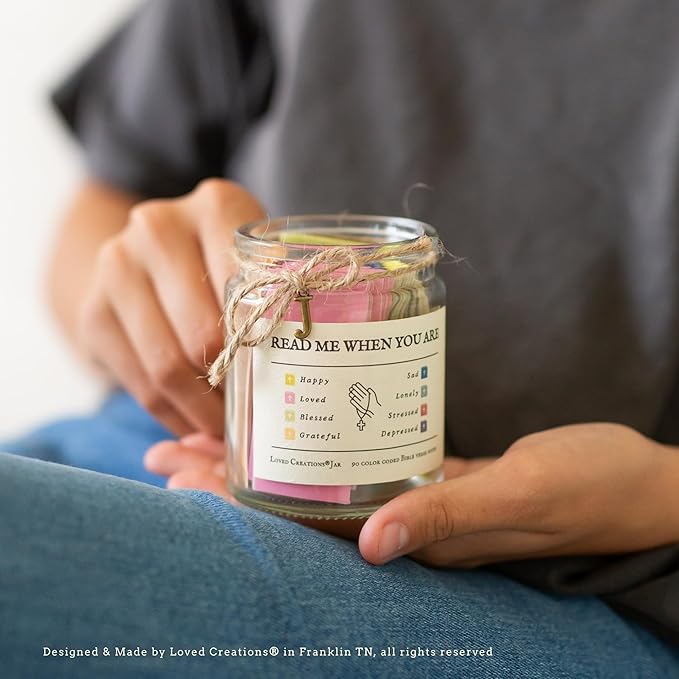 Bible Verse Jar for Christmas Gifts, Initial M Read Me When Prayer, Emotion and Feelings Scripture, Mood-booster Jar Christian Gifts for Women, Scriptural Study Supplies Men Art Work for Family