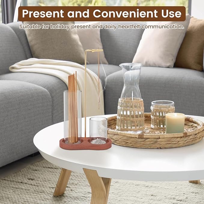 2 in 1 Incense & Candle Holder, Hanging Incense Burner, Incense Holders and Burners, Fragrance Holder Organizer with Ash Catcher for Meditation Yoga Spa Home Decor (Vintage Color)