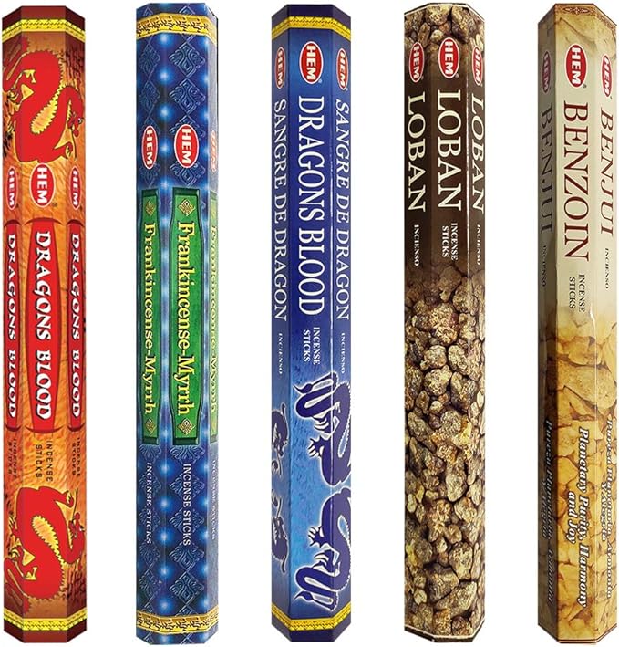 Hem Incense Sticks Variety Pack #3 and Incense Stick Holder Bundle with 5 Popular Based Fragrances