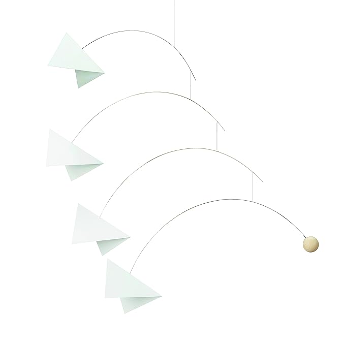 Mirage Black and White Hanging Mobile - 24 Inches Beech Wood - Handmade in Denmark by Flensted