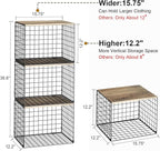 Widened & Heightened Closet Organizers And Storage Shelves With Top Board, Set of 3 Stackable Closet Shelf Organizer Storage Bin Basket For Clothes Sweaters,Space-saving, Sturdy,Wider Higher Size