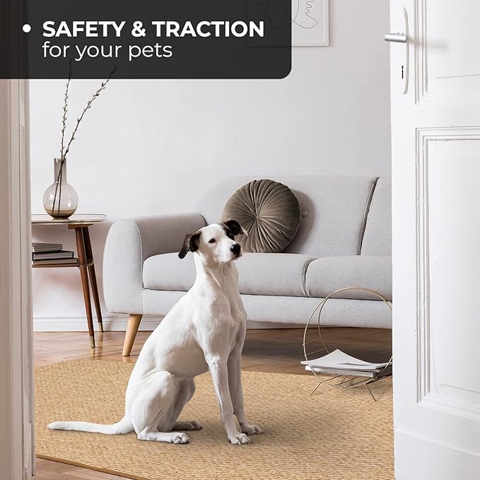 House, Home and More Skid-Resistant Carpet Indoor Area Rug Floor Mat - Praline Brown - 6 Ft X 8 Ft - Non Slip Rubber Backing, Stain Resistant, Dog Friendly, Living Room Bedroom Kitchen Entryway