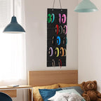 Tudomro Hanging Headband Holder for Girls Felt Hair Accessories Organizer with 60 Elastic Bands Bow Hanger for Girls Hair Bows Without Headbands(Plain Style,Black)