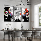 Novatique Graffiti Canvas Wall Art Banksy Wall Art Abstract Animals Painting Print Monkey Street Art Graffiti Posters for Living Room Bedroom Office, 24"x 36"x 3Pcs